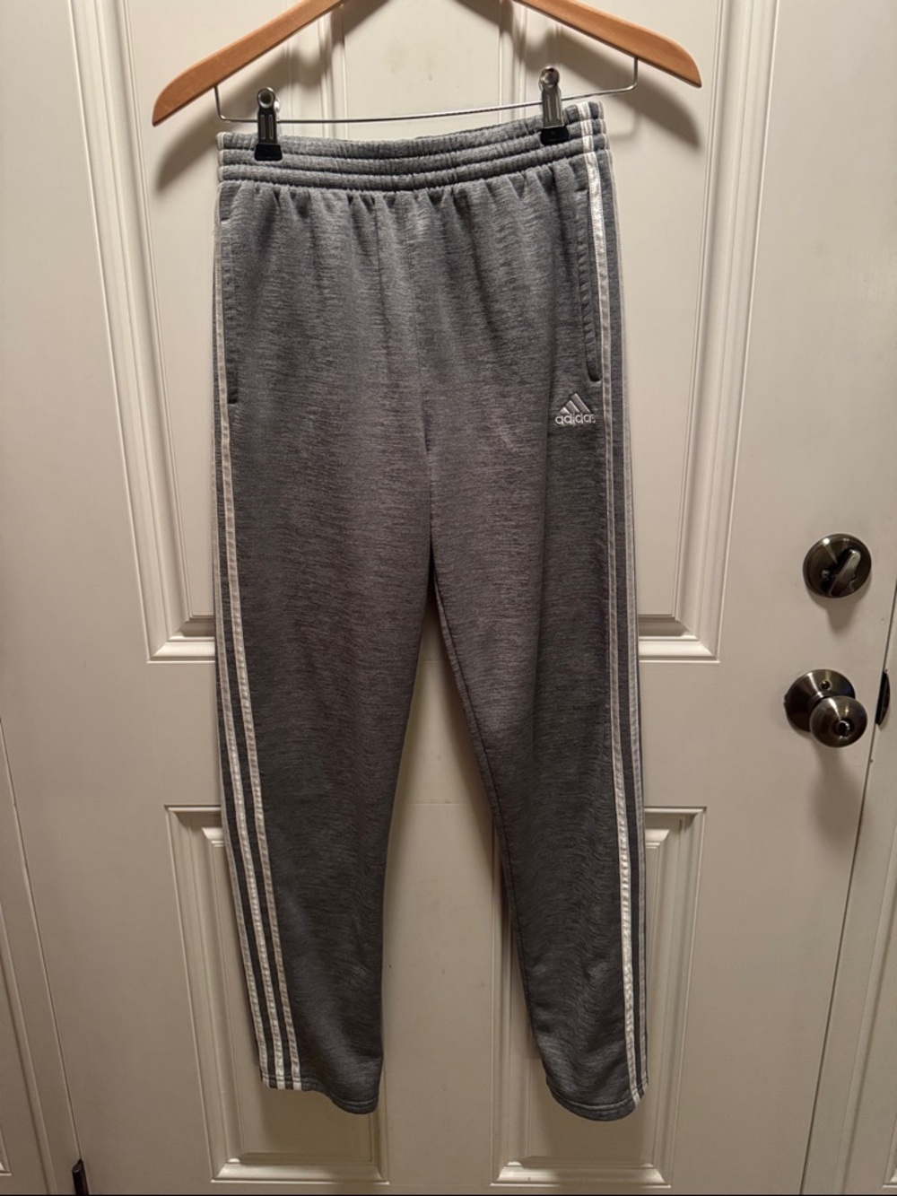 Adidas Gray Youth 3-Stripe Joggers